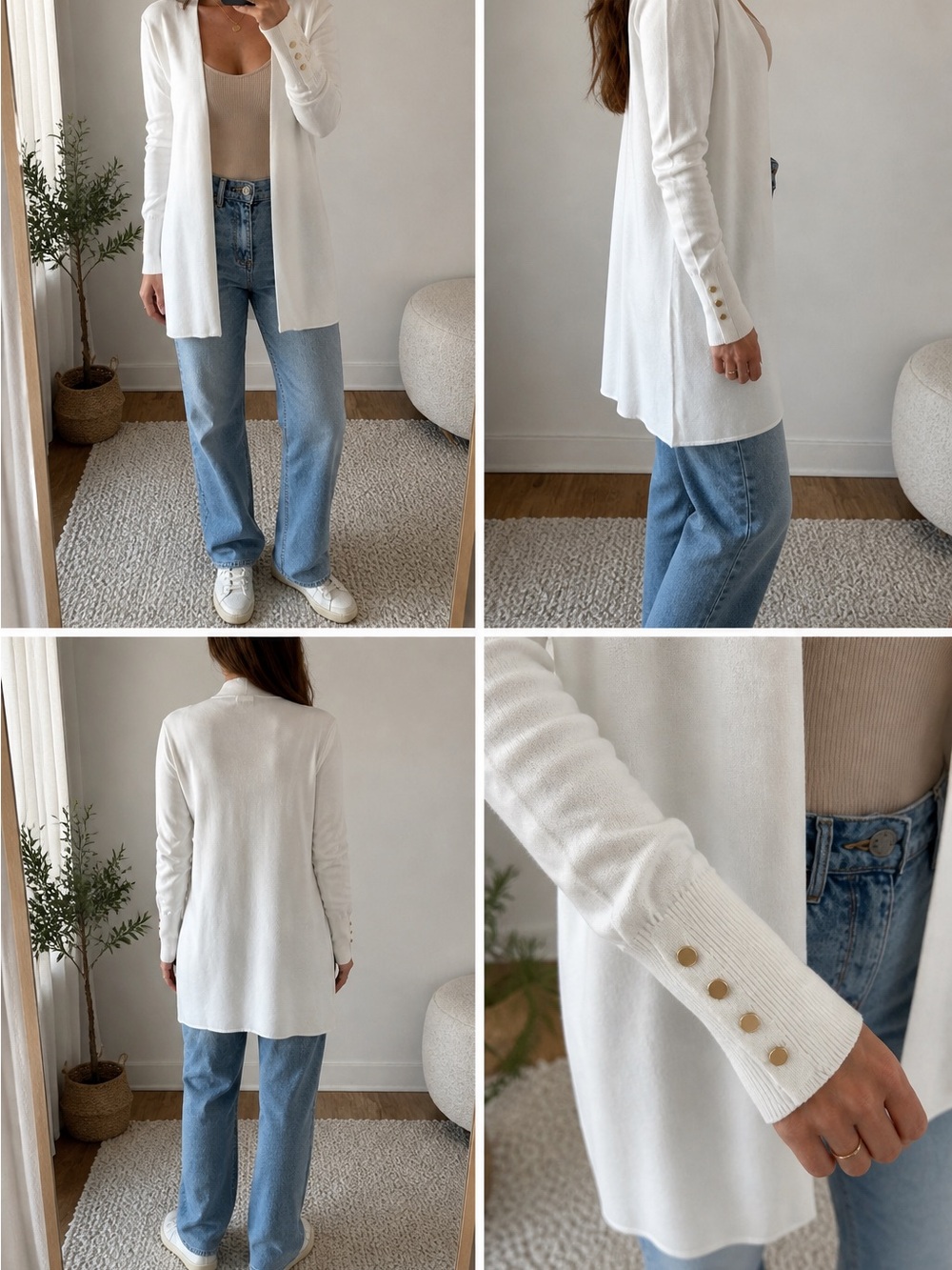 Cyrus White Knit Open Cardigan